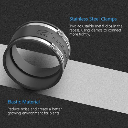 Hon&Guan 4 Dust Collection Fittings Rubber Noise Reduction Clamp for 4 Inch PVC Pipe/HVAC Inline Duct Fans and Carbon Filters/Duct Reducer.