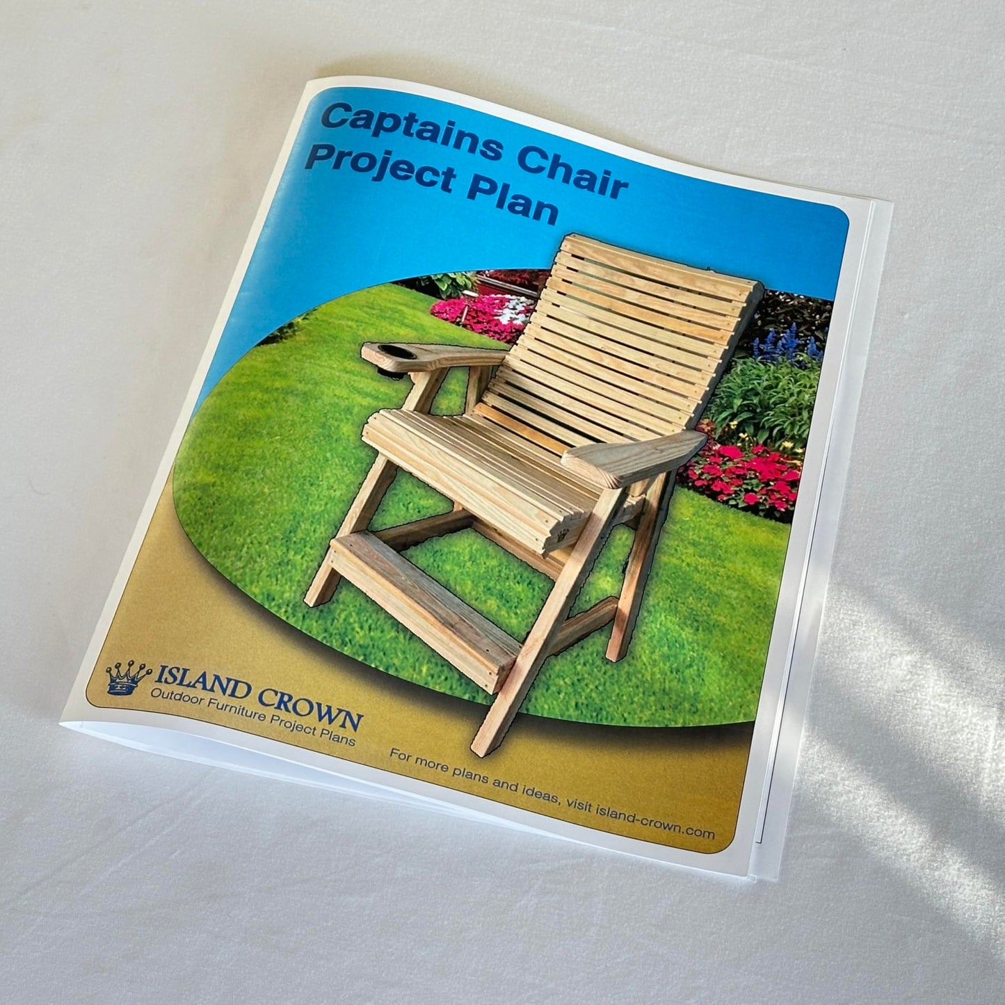 Island Crown Tall Deck Chair Plans with 1/4" MDF Templates - DIY Outdoor Patio Furniture, Made in USA