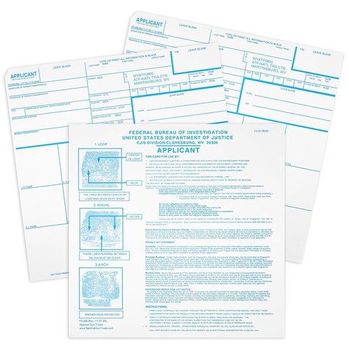 National Gun Trusts - Made in USA - FD-258 Fingerprint Cards 2025, 3 Pack - 11-1-20 Newest Version