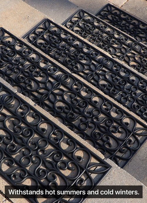 Rubber Stair Treads Non-Slip Outdoor 48”x10” (5-Pack) – Anti-Slip Step Mat