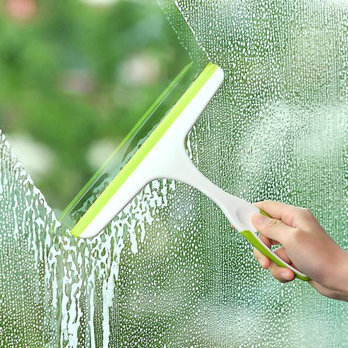 AWIIJVFG Household Glass Scraper Household Floor Scraper Can Be Hung with Labor-Saving Scraper Scraper, Clear Handle - Green