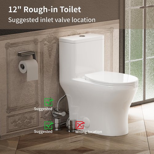 CANEST Compact One Piece Toilet for Bathrooms, 17.5" ADA Height Elongated Toilet with MAP 1000g Power Flush, Quiet Soft Close Seat, Standard 12" Rough-In, Easy Clean Ceramic Small Toilet