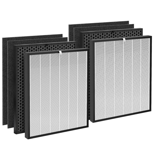 8 Pack 3000 Replacement Filter, Compatible with 3000, 3000M, 3000Pro Air Purifier, Includes 2 H13 Air Filter + 2 Activated Carbon Filter + 4 Pre-Filter