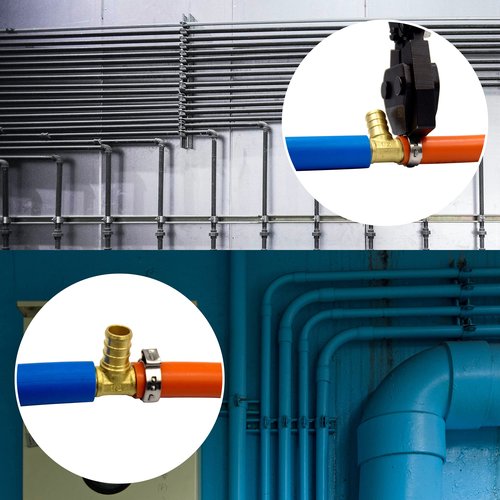 Pex Clamps, 50pcs 3/8 Inch 304 Stainless Steel PEX Cinch Crimp Rings Pinch Clamps for PEX Tubing Pipe Fitting Connections (3/8 Inch)