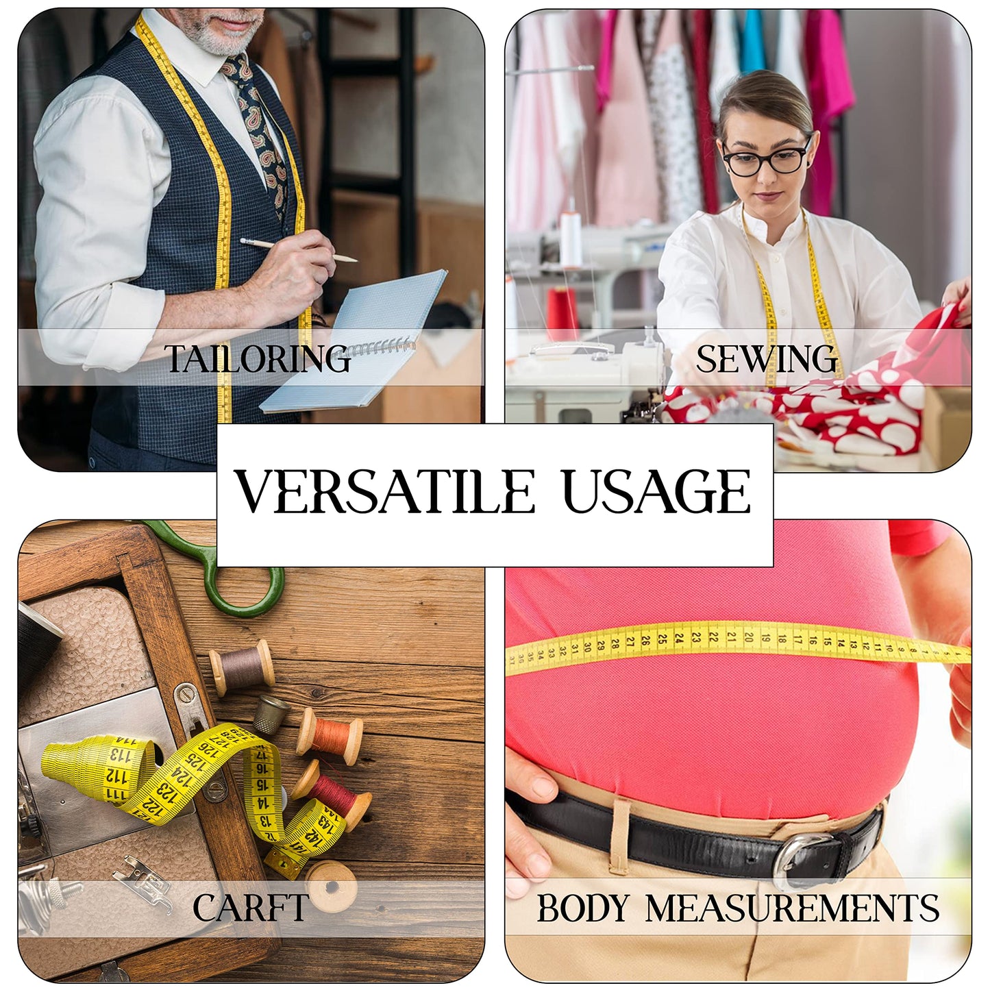 Pack of 2 Fabric Tape Measure, Measuring Tape for Body |Soft Measuring Tape for Sewing Cloth & Weight Loss Medical Body Measurement Nursing Craft 60 inch,150 cm