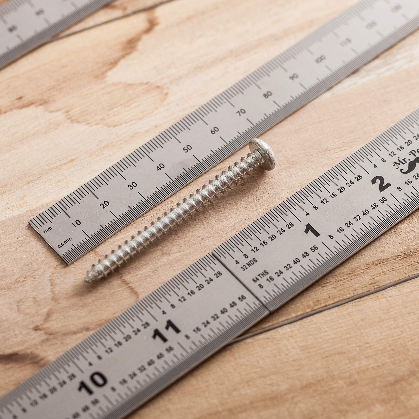Mr. Pen- Machinist Ruler, 4 Pack (6, 8, 12, 14 inch), Metric & Millimeter Ruler, 1/64, 1/32, mm and .5 mm, Stainless Steel