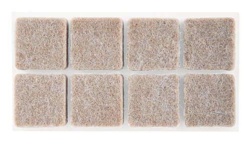 Scotch Felt Pads 16 PCS Beige, Felt Furniture Pads for Protecting Hardwood Floors, 1 x 1 in. Square, Easy-to-Apply, Self-Stick Design, Reliable Protection from Nicks, dents and Scratches (SP802-NA)