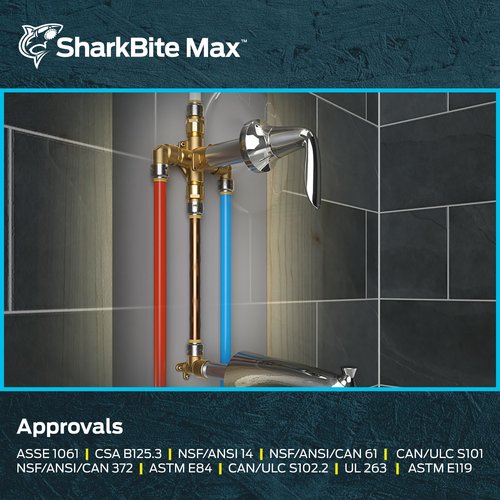 SharkBite Max 1/2 x 1/2 Inch FNPT Adapter, Push To Connect Brass Plumbing Fitting, PEX Pipe, Copper, CPVC, PE-RT, HDPE, UR072A