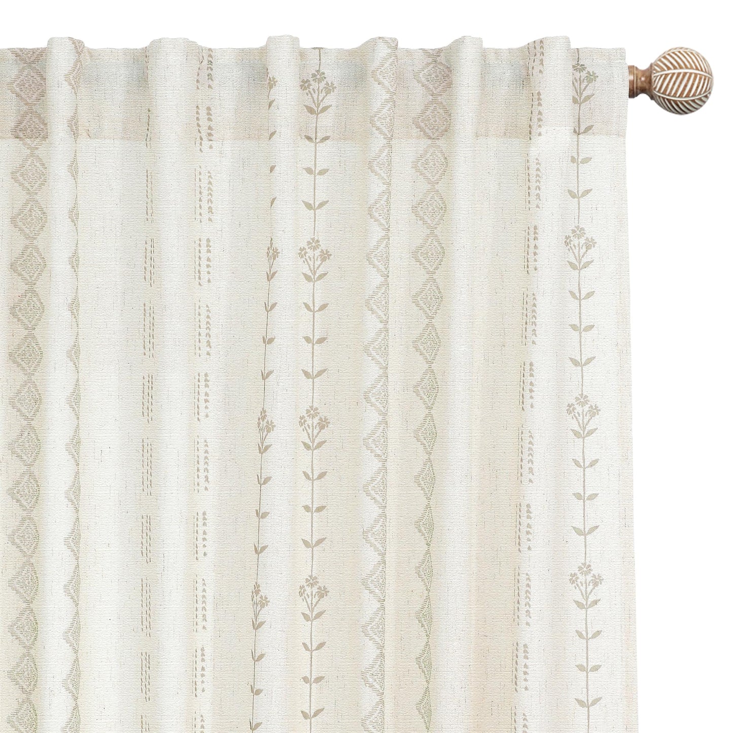 Farmhouse Curtains for Living Room 63 Inch Length,Modern Elegant Subdued Subtle Traditional Pattern Custom Window Livingroom Curtains Drapes 63 Inches Long 2 Panels