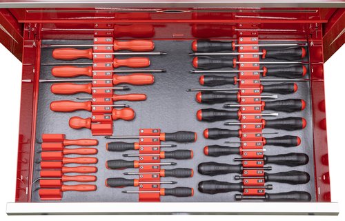Ernst Manufacturing Screwdriver Pro - Modular Screwdriver Organizer for 13 Tools with Anti-Slip Base, Red - Made in the USA