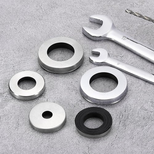 uxcell 3Pcs Faucet Base Rings, 2.13"x1.26"(OD x ID) Stainless Steel Wire Drawing Washer Fasteners Tap Hole Cover for Bathroom Kitchen Faucets, Silver