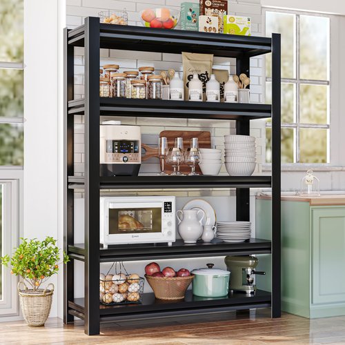 POOUPHV 72 Inch H Garage Shelving 5 Tier Heavy Duty Metal Storage Shelves Loads 2000 LBS,Adjustable Garage Storage Shelves Storage Rack Shelf for Garage, Warehouse, Pantry, Basement 72" Hx40''Wx18''D