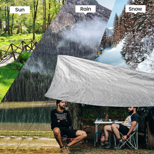 TICONN Heavy Duty Tarp Cover, Extra Thick Tarps Waterproof Tear and Rip Proof UV Resistant Tarpaulin with Reinforced Grommets and Edges (5.5 Mil, 6'x8')