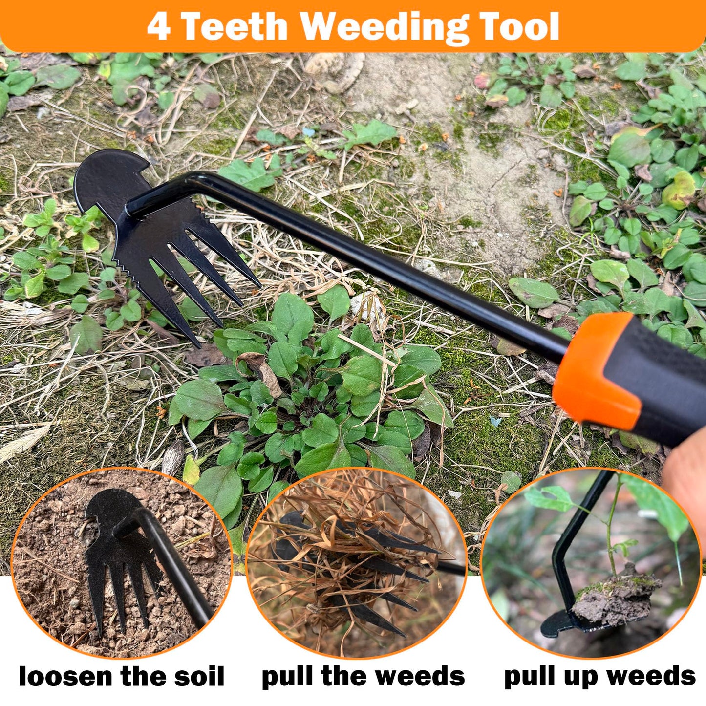 bretreead Weed Puller Tool, 2026 New Portable Hand Weeder Tool, Weeding Tool with Stainless Steel, Garden Tools for Plant & Weeding, Crack Weeder Crevice Tool, Weed Remover Tool for Farm & Backyard
