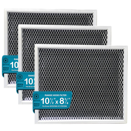 Omaeon 3-Pack Charcoal Filter Replacement for Broan 97007696 S97007696 – Fits Nutone Range Hood – Removes Odors – Easy Install – 10.5" x 8.75" Mesh Combo