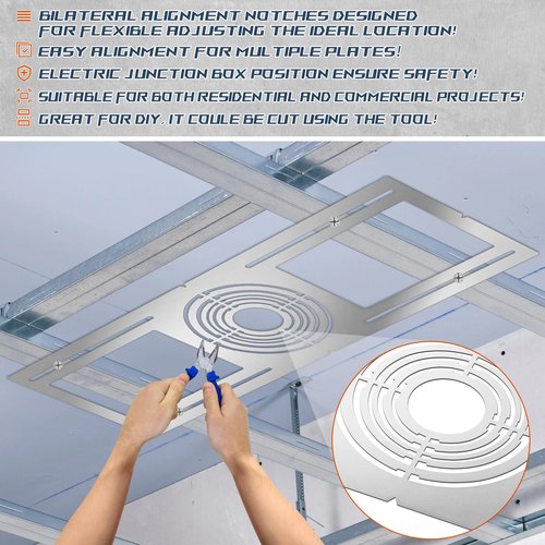 New Construction Mounting Plate, 2-3-3.75-4-5-6 Inch, LED Recessed Lighting Housing Plate for New Construction and Remodeling, 12PC Shallow Recessed Led Lighting Plate