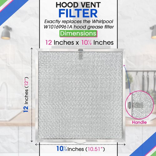 Bagean Stove Hood Vent Filter 11.60” x 11.22” BPQTAF S99010316 Compatible with Broan Range Hood Filter Replacement - Aluminum Mesh Kitchen Overhead Fan Screen - Blocks Grease & Filters Oven Air (2-Pk)