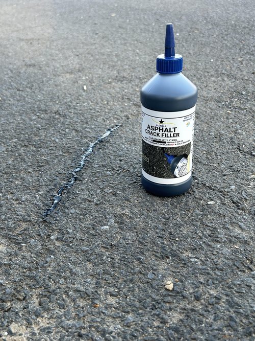 Bluestar Flexible Asphalt Crack Filler, DIY - No Special Tools Needed, Fill Cracks in Asphalt Driveways and Parking Lots. 16 fl. oz. Bottle.