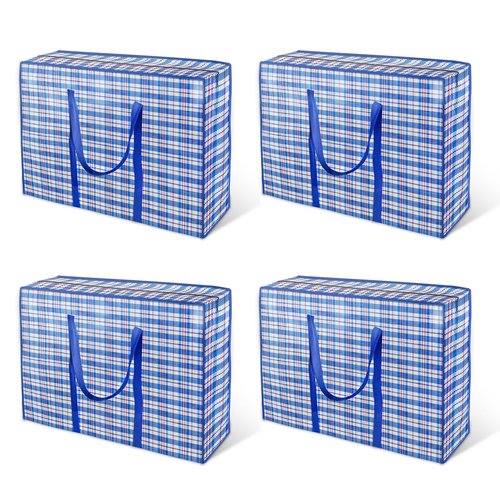 MASHDE 4-Pack Moving Bags Extra Large - Heavy Duty Storage Bags with Reinforced Handles, Foldable Closet Organizer for Garage, Dorm, or Seasonal Moving Supplies