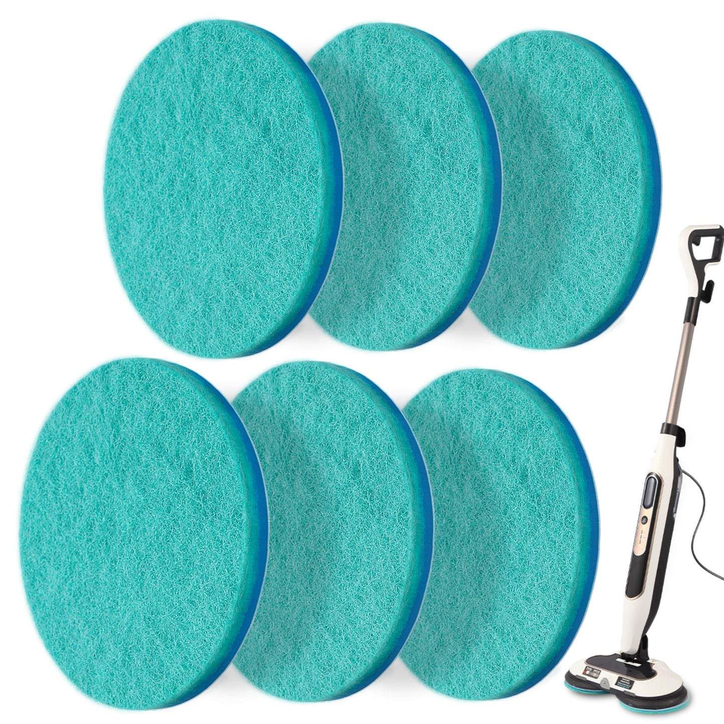 Frescares S7001 Upgraded Steam&Scrub Mop Pads Kit for Shrak,S8201 S8001 S7000 S7201 S7000AMZ S7005 S7020 S7001C All-in-One Hard Floor Steam Mop (6Green)