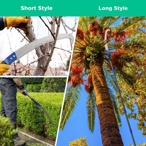 Pole Saw, Manual Pole Saw with 6.5FT Extension Rod for High Branches Tree Trimming Cutting, Long Pole Pruning Pole Saw Cutter for Yard Garden, Stainless Steel Tree Pole Pruner