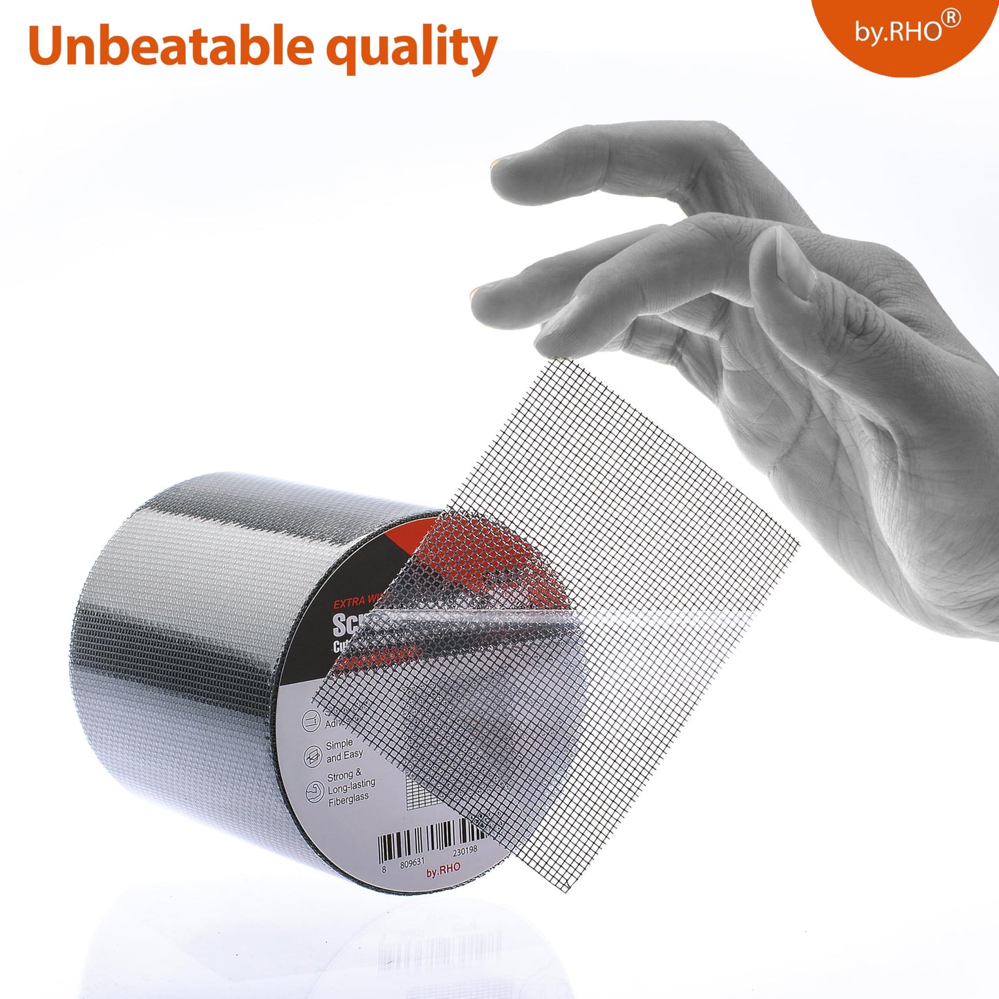 by.RHO Window Screen Repair Kit Tape. Black XL(15FT). 3-Layer Strong Adhesive & Waterproof Fiberglass Covering Wire mesh Repair for Window Screen and Screen Door tears Holes Screen Repair kit