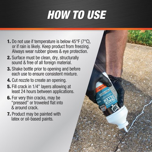 DAP 37584 Liquid Cement Crack Filler, 1 quart, Gray