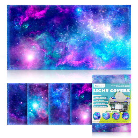 Magnetic Fluorescent Light Covers for Ceiling Lights - Astronomy Cover for Fluorescent & LED Fixture - Must Haves for Teacher Supplies - Classroom, Home, Office Decor - Shield Overhead Lighting