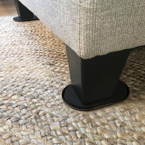 Super Sliders 5 3/4" x 9 1/2" Oval Reusable Furniture Sliders for Carpet - Effortless Moving and Surface Protection, Brown (4 Pack)