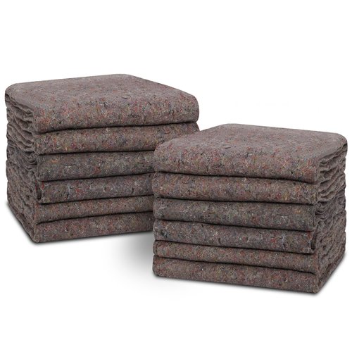JungleA Moving Blankets, 12 Pack Heavy Duty Packing Blankets for Moving, Thick Shipping Pads for Protecting Furniture, 53 x 74 Inches (20 lb/dz) Professional Shipping Wrapping Furniture Moving Pads
