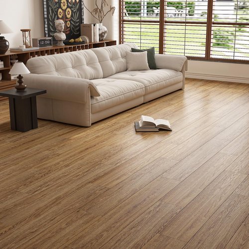 Stickyart Honey Oak Wood Vinyl Floor Tiles 12"x12" Waterproof Sticky Natural Wood Planks for Wall Peel and Stick Bedroom Floor Tile Sheet 4 PCS Self Adhesive Vinyl Flooring Tiles for Kitchen Office RV