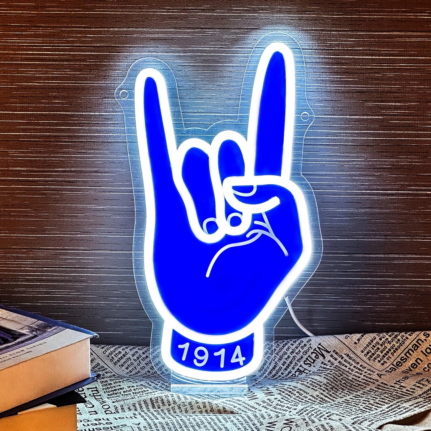 Fraternity Sorority Neon Signs for Wall Decor, Dimmable Sign for Bedroom Home Party Decor(Blue 1914)