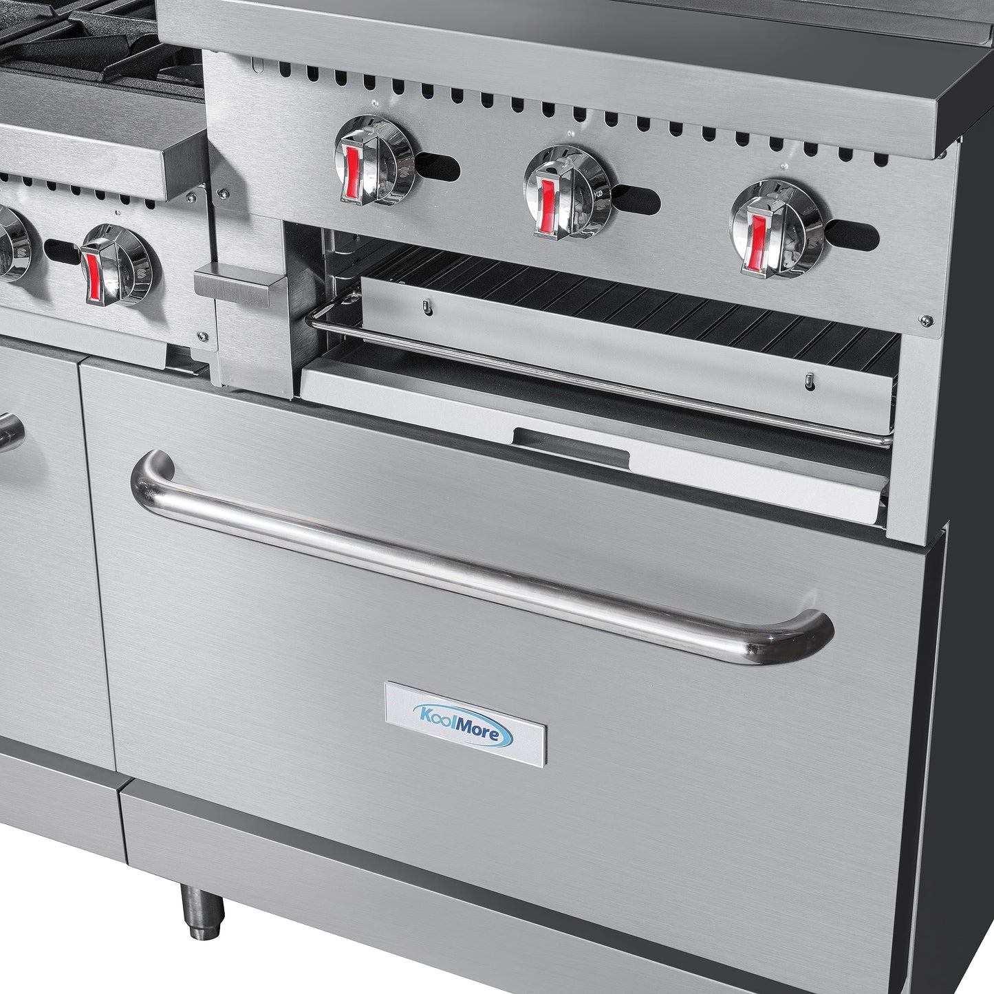 KoolMore KM-CRGB60-NG 60 in. 6 Burner Commercial Natural Gas Range with 24 in. Griddle and Broiler