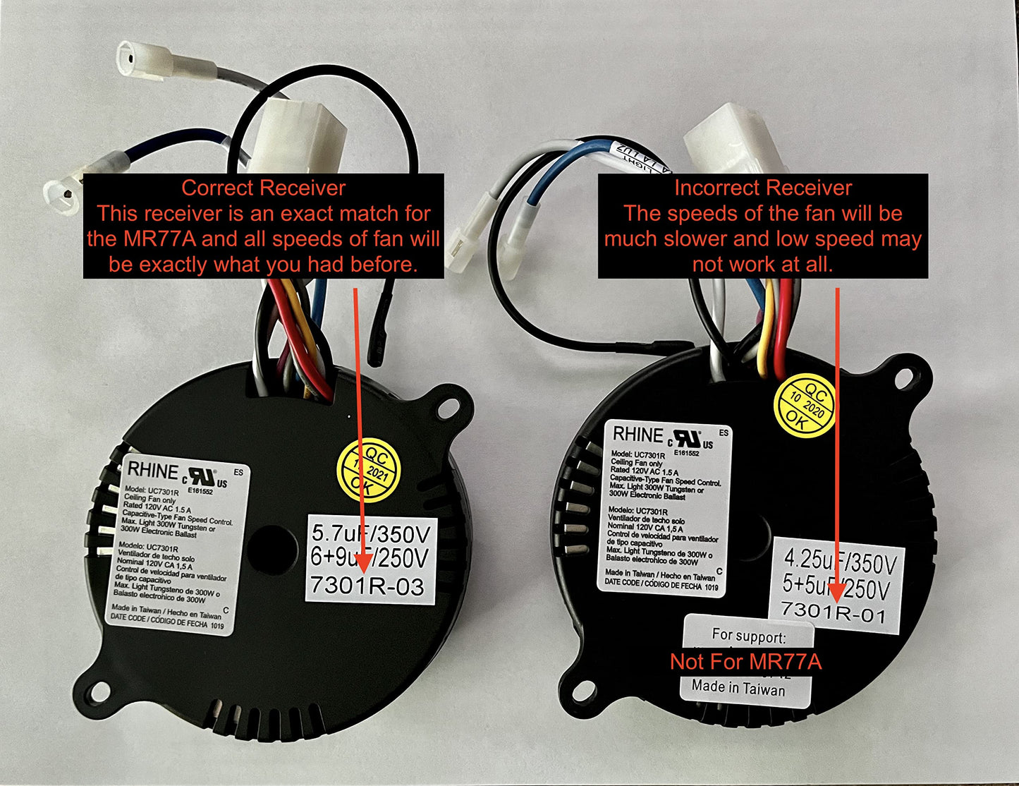 Replacement MR77A Hampton Bay/Home Decorators Collection Ceiling Fan Kit by MFP