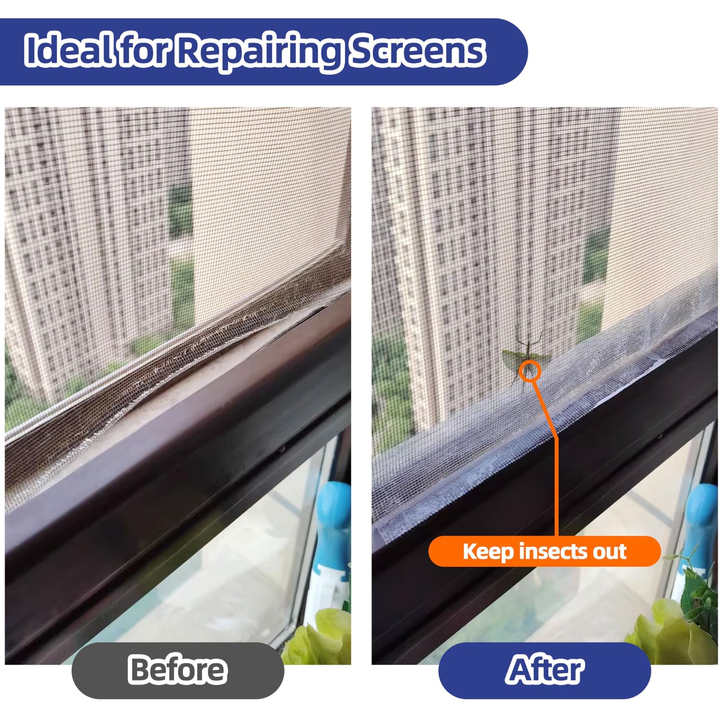 KING MOUNTAIN Black Window Screen Repair Tape,3inX40FT Heavy Duty Screen Repair Kit for Window Screen and Screen Door Tears Holes,Strong Adhesive & Waterproof Window Screen Patch