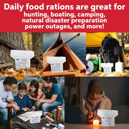 SOS Food Lab Emergency Food Bar - 2400 Calorie Ration (Shortbread Cookie) - 2 Day/48 Hour Ready to Eat Supply for Camping, Hiking, Disaster Preparedness - 5 Year Shelf Life High Energy Survival Food
