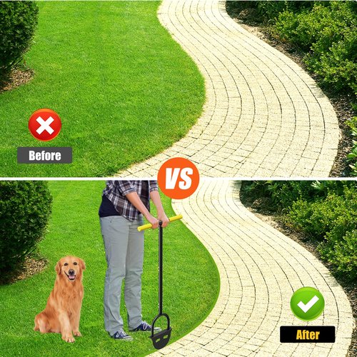Manual Lawn Edger Tool, 42.1 Inch Half Moon Edger Lawn Tool with Non-Slip T-Handle and Wider Foot Pedal, Serrated Lawn Edger Tool for Trimming Lawn Lines at The Edge of a Driveway
