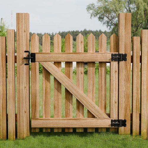 KABMOZ Gate Hinges,Durable Carbon Steel Material,Suitable Apply Wooden/Vinyl/PVC Fences,Garage Self Closing Door Heavy Duty Fence Hardware Partne,with Lnstallation Screws,Black,2*Hinge (Carbon Steel)