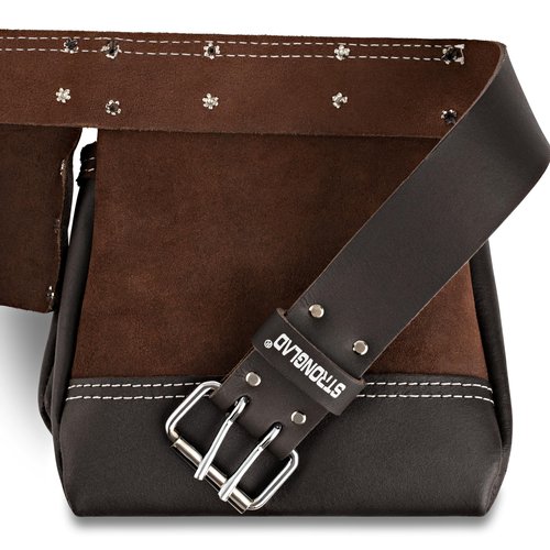 STRONGLAD Tool Belt for Carpenters & Electricians - Heavy-Duty 6 Pocket Oil-Tanned Leather Tool Belts for Men - Electrical Tool Pouch TBL1