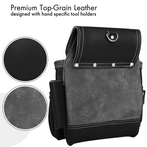 FUERI Leather Tool Belt Bags Pouches Heavy Duty for Men Construction Carpenter Electrician Framer Women Iron Worker
