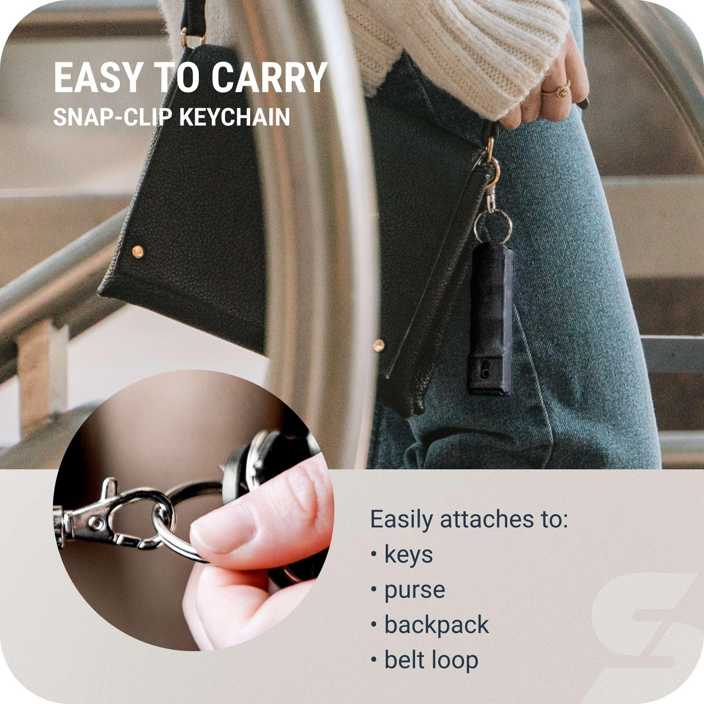 SABRE Pepper Spray with Fast Flip Top Safety & Snap‑Clip Keychain for Self Defense - Maximum Police Strength OC with UV Marking Dye, Finger Grip, 10‑Sec. Spray, 14-ft Range, Made in USA, 0.54 fl oz