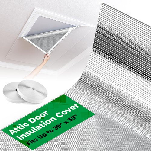 Forestchill Attic Door Insulation Cover, Attic Stairs Ceiling Shutter Seal Cover with Velcor Strips, Air Tight Insulation Cover for Attic Access, 39" x 39", Easy Cut to Fit