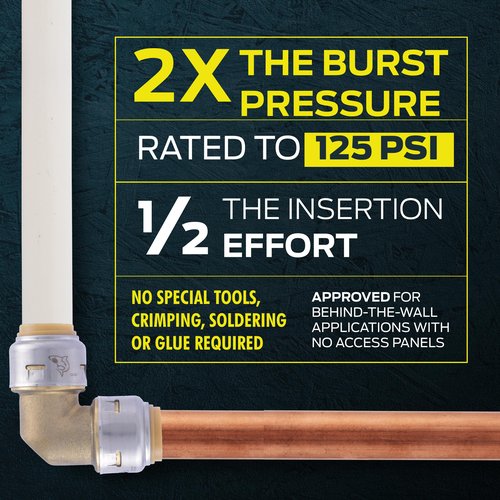 SharkBite Max 20 In. Stainless Steel Braided Faucet Connector with Angle Stop Valve, 1/2 Inch PTC x 1/2 Inch FIP, PEX Pipe, Copper, CPVC, PE-RT, HDPE, UR24657