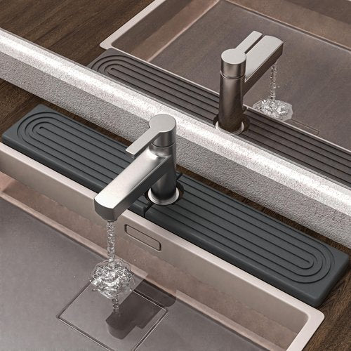 AKUVU Faucet Mat for Kitchen Sink - Super Absorbent Diatomite Fast Drying Stone, Quick Drying Splash Guard,Prevents Moisture Buildup Sink, Durable Protector for Kitchen,Bathroom Counter