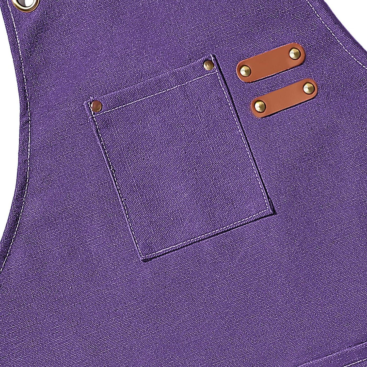 AFUN Chef Aprons for Men Women with Oversized Pockets, 16-Ounce Cotton Canvas Cross Back Heavy Duty Work Apron (Purple)