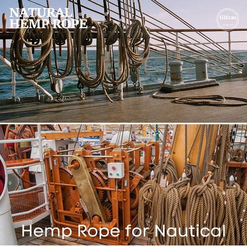 Natural Hemp Rope (1 in X 50 Ft) Twisted Manila Rope Thick Jute Rope for Crafts, Porch Swing Rope, Hemp Rope for Decor, Railing, Docks, Landscaping