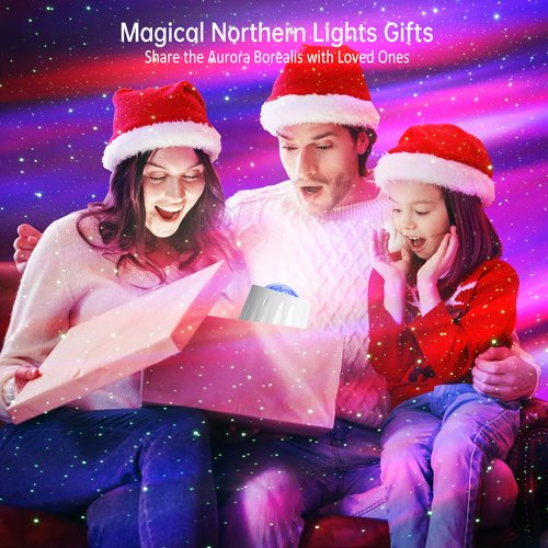 Twelvetooo Northern Lights Projector, Rechargeable Battery Star Night Light with Bluetooth Speaker, White Noise Sleep Aid & Timer, Bedroom Galaxy Projector Decor, Gift for Kids, Adults