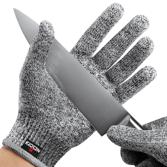 NoCry Premium Cut Resistant Gloves Food Grade — Level 5 Protection; Ambidextrous; Machine Washable; Superior Comfort and Dexterity; Lightweight; Complimentary eBook