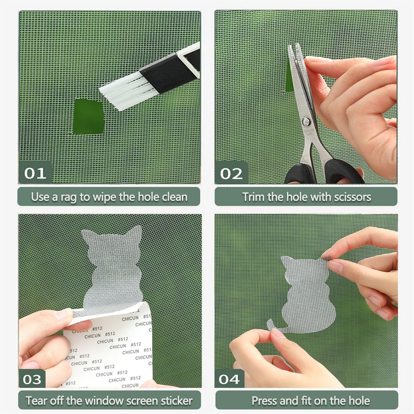 26 Sheets Window Screen Patch Repair Kit, 7 Sizes Window Screen Repair Tape, Screen Repair Kits for Window and Door Screen Tears Holes, Strong Adhesive Fiberglass Quickly Window Screen Repair Kit