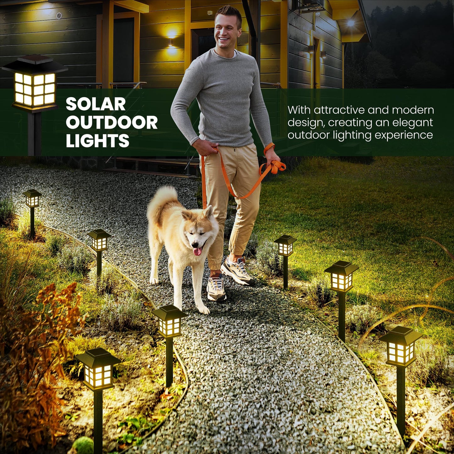 GIGALUMI Solar Outdoor Lights，16 Pack LED Solar Lights Outdoor Waterproof, Solar Walkway Lights Maintain 10 Hours of Lighting for Your Garden, Landscape, Path, Yard, Patio, Driveway